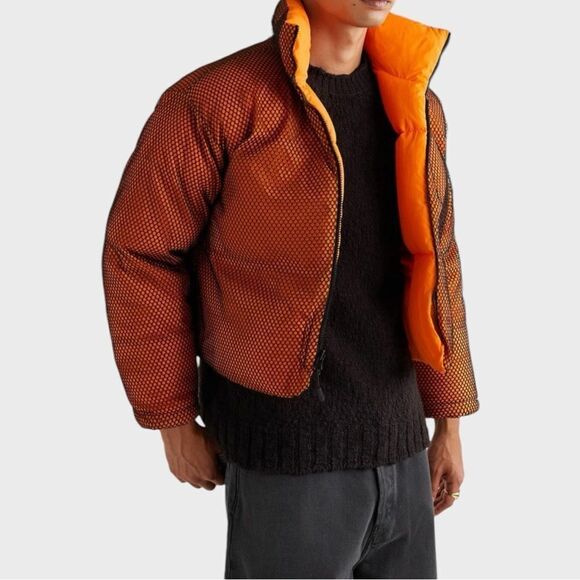 Sz S Connor McKnight ORANGE Reversible Quilted & Mesh Down Jacket NWOT$1275 MSRP - Picture 5 of 16
